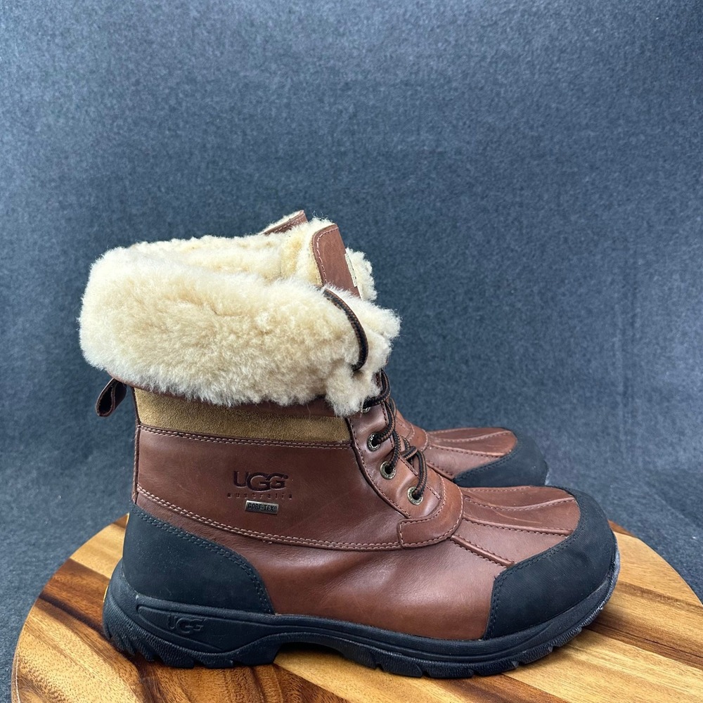 UGG Butte Waterproof Boots Mens 12 Leather & Sheepskin Worchester 5521